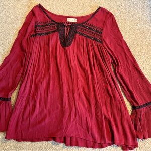 Red Embellished Blouse